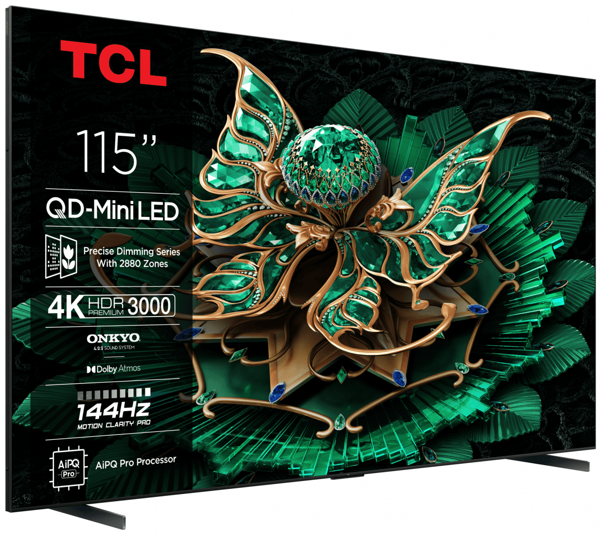 Televizor TCL MiniLed 115C7K, 291 cm, Smart Google TV, 4K Ultra HD, 100Hz, Clasa E