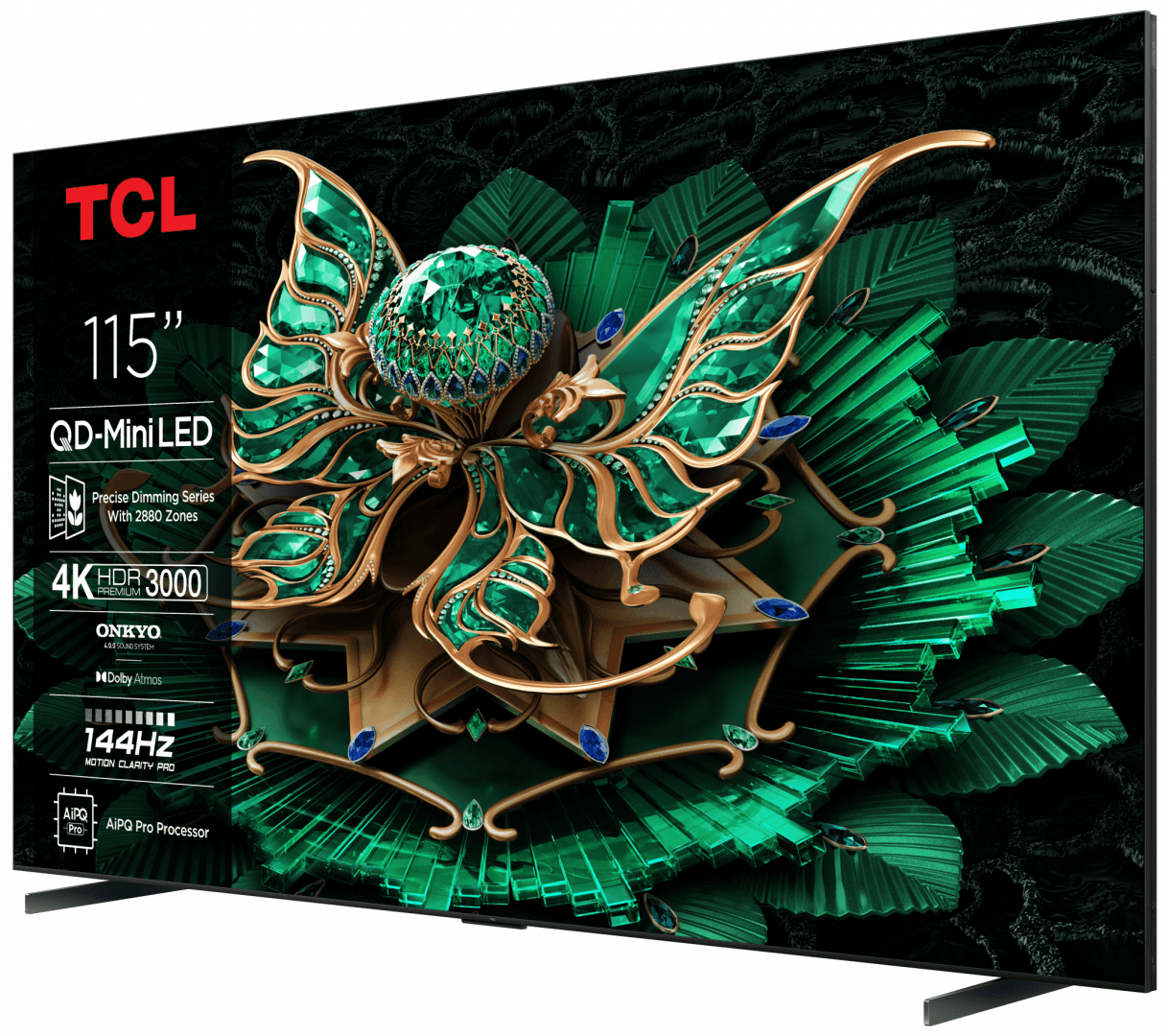 Televizor TCL MiniLed 115C7K, 291 cm, Smart Google TV, 4K Ultra HD, 100Hz, Clasa E