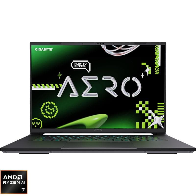 Laptop Gaming GIGABYTE AERO X16 1VH, cu procesor Ryzen AI 7 350, 16'' IPS, 16 GB DDR5, 1 TB SSD, NVIDIA GeForce RTX 5060, 8GB GDDR7, Windows 11 Home