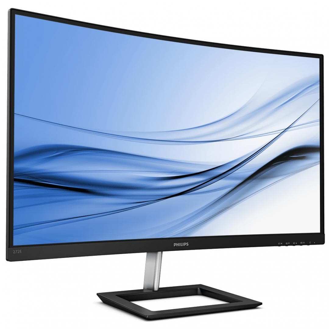 Monitor 27" Philips 272E1CA, Curbat 1500R, FHD 1920*1080, 75 Hz, 4 ms ,VA, 16:9, 250 cd/ mp, 3000:1, Mega Infinity DCR, Anti-Glare, 3H, Haze25%, WLED, 178/178, Low Blue Mode, FreeSync, VGA, HDMI, PC audio-in,Headphone out, boxe 2*3W, 3-sided frameless, cablu HDMI inclus, VESA100x100, culoare negru