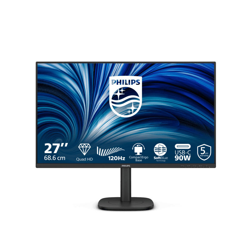 Monitor Philips 27" 27B2U3601/00, Diagonal (inch): 27, Diagonal (cm): 68, Aspect ratio: 16:9, Panel: IPS, Resolution: 2560x1440, Refresh Rate: 120Hz, Response time GtG: 4ms, Brightness (max): 350 cd/m², Contrast (static) : 1500:1, Contrast (dynamic): 50M:1, Viewing angle: 178/178, Color Gamut Type