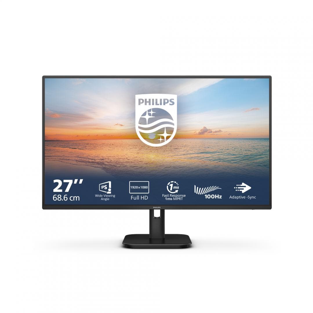 Monitor Philips 27" 27E1N1100A/00, Diagonal (inch): 27, Diagonal (cm): 69, Aspect ratio: 16:9, Panel: IPS, Resolution: 1920x1080, Refresh Rate: 100Hz, Response time GtG: 4ms, Response time MPRT: 1ms, Brightness (max): 250 cd/㎡, Contrast (static) : 1300:1, Contrast (dynamic): Mega Infinity DCR
