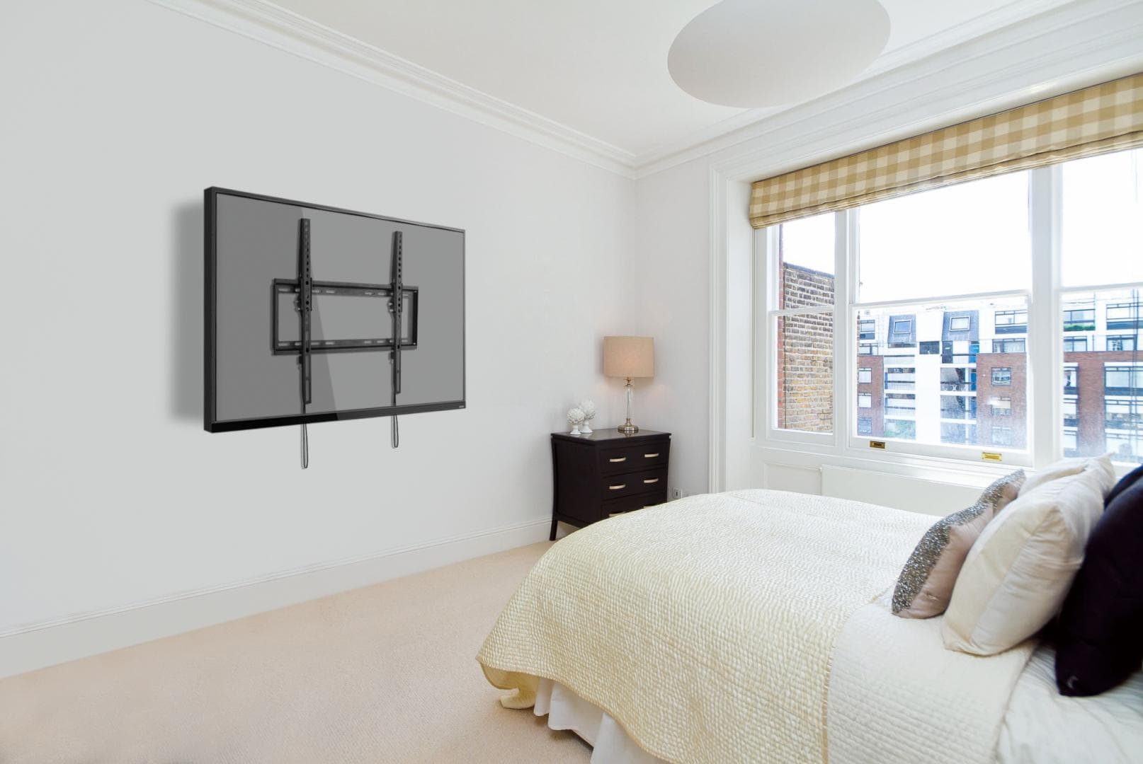 Suport de perete Akai cu inclinatie 0/-8°, diagonala display 32"-55", VESA min. 200x200, VESA max. 400x400, suporta pana la 35kg, distanta fata de perete 20,5mm, negru