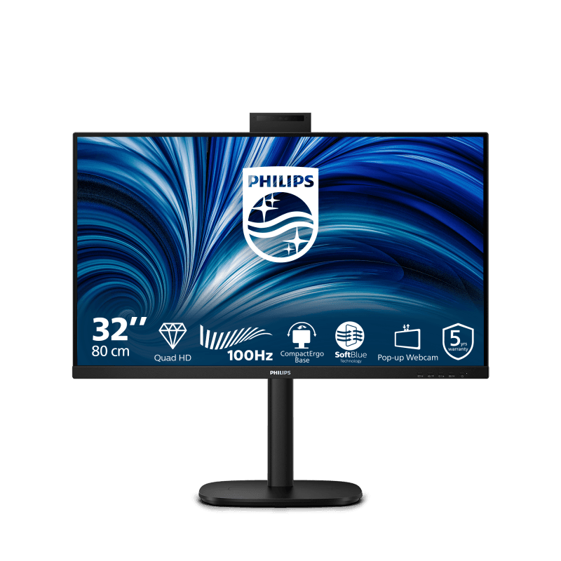 Monitor Philips 31.5" 32B2U3601H/00, Diagonal (inch): 31.5, Diagonal (cm): 80, Aspect ratio: 16:9, Panel: IPS, Resolution: 2560x1440, Refresh Rate: 100Hz, Response time GtG: 4ms, Brightness (max): 350 cd/m², Contrast (static) : 1000:1, Contrast (dynamic): 50M:1, Viewing angle: 178/178, Color Gamut