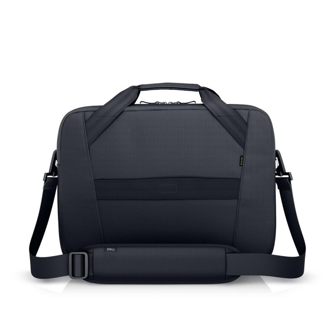 Dell EcoLoop Pro Slim Briefcase 15, Color: Black, Laptop Compatibility: Fits most laptops with screen sizes up to 15.6" (Excluding Dell G Series Gaming, Alienware and Dell Rugged Laptop Series, max laptop dimension: 360 x 255 x 25 mm), Features:  Made with solution-dyeing process for polyester that