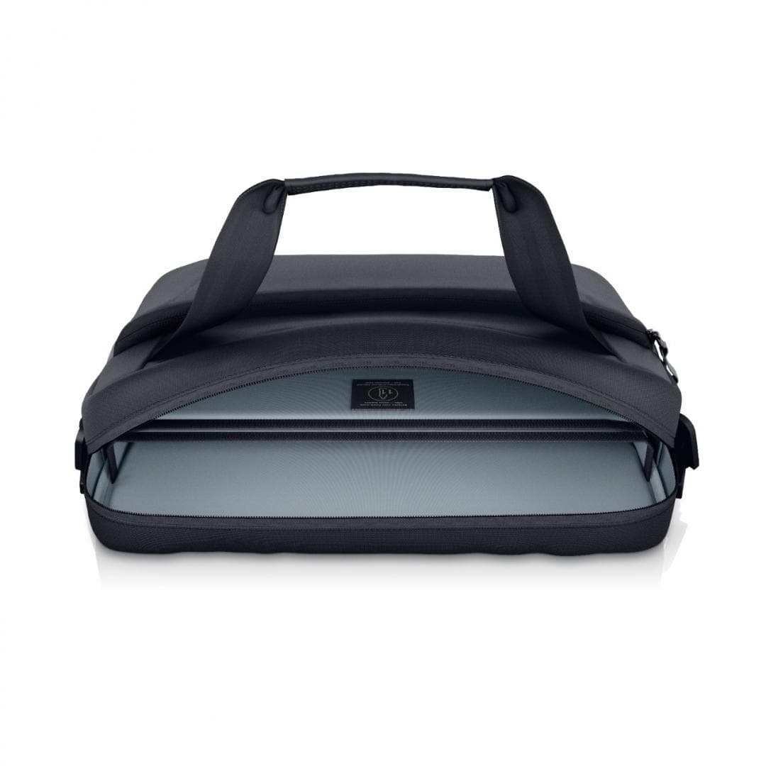 Dell EcoLoop Pro Slim Briefcase 15, Color: Black, Laptop Compatibility: Fits most laptops with screen sizes up to 15.6" (Excluding Dell G Series Gaming, Alienware and Dell Rugged Laptop Series, max laptop dimension: 360 x 255 x 25 mm), Features:  Made with solution-dyeing process for polyester that