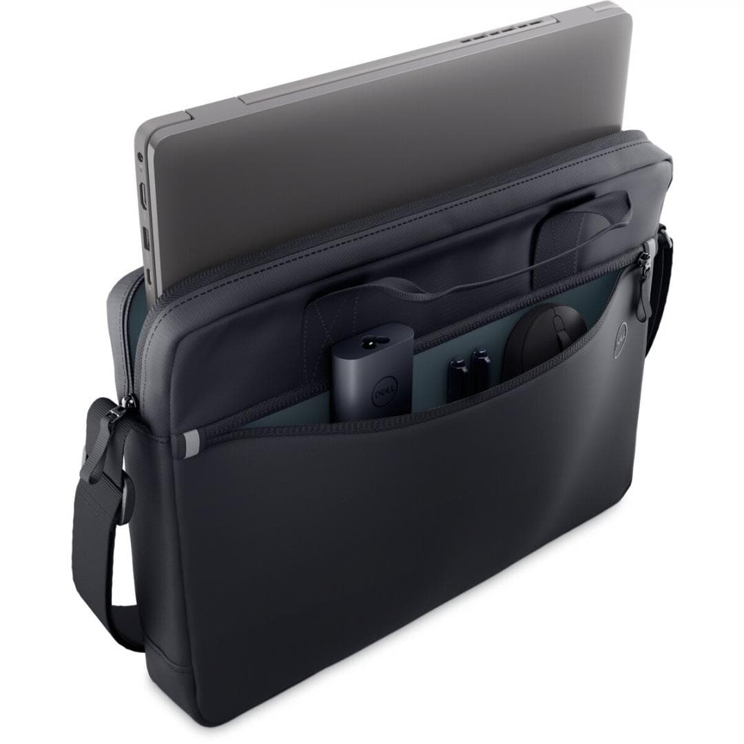 Dell Essential Briefcase 16" CC3624, Colour: Black, Notebook Compatibility:Fits most laptops with screen sizes up to 16" (max laptop dimension: 360 x 255 x 25 mm), Features:Made with solution-dyeing process for polyester that can generate up to 97% less greenhouse gas emissions, water impact and