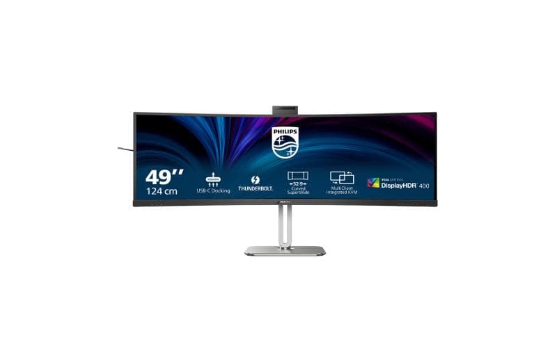 Monitor Philips 48.8" 49B2U6903CH/00, Curvature: 1800R, Diagonal (inch): 48.8, Diagonal (cm): 124, Aspect ratio: 32:9, Panel: VA, Resolution: 5120x1440, Refresh Rate: 120Hz, Response time GtG: 4ms, Brightness (max): 500 cd/m², Contrast (static) : 3000:1, Contrast (dynamic): 80M:1, Viewing angle