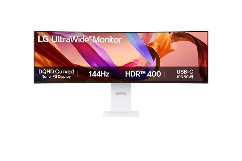 Monitor LG 49" 49U950A-W.AEU, Curvature: 3800R, Diagonal (inch): 49, Diagonal (cm): 124, Aspect ratio: 32:09, Panel: IPS, Resolution: 5120x1440, Refresh Rate: 144Hz, Response time GtG: 5ms, Brightness (max): 400 cd/m², Contrast (static) : 1000:1, Viewing angle: 178/178, Color Gamut Type: DCI-P3