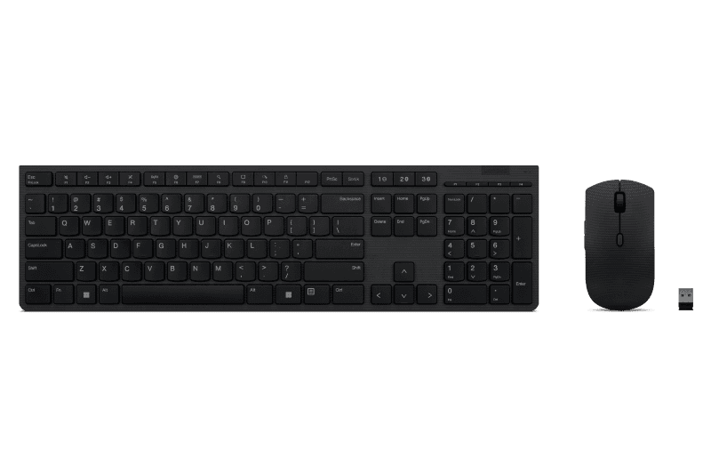 Lenovo Professional Wireless Rechargeable Combo Keyboard and Mouse - Overview and Service Parts; Mouse Resolution: 3-level Adjustable (default at 2400, 1600, 800) ; Levels can be configured via Lenovo Go Central Software up to 4000;Scrolling: 4-way scrolling (Up, Down, left, right); Number of