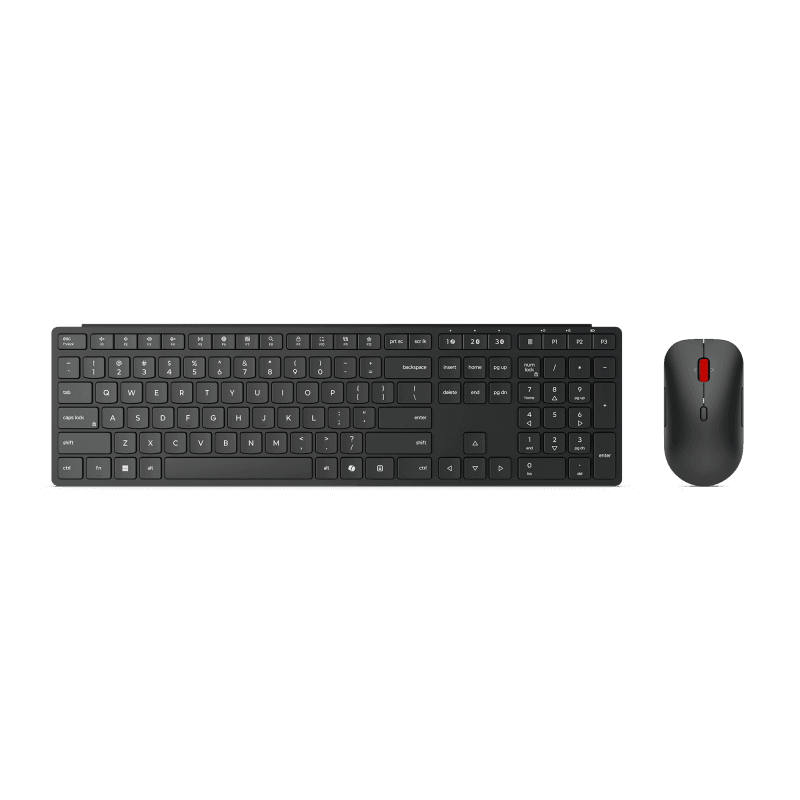 Set tastatura si mouse Lenovo Multi-Mode Pro Combo, Bluetooth 5.3, 2,4 GHz, negru