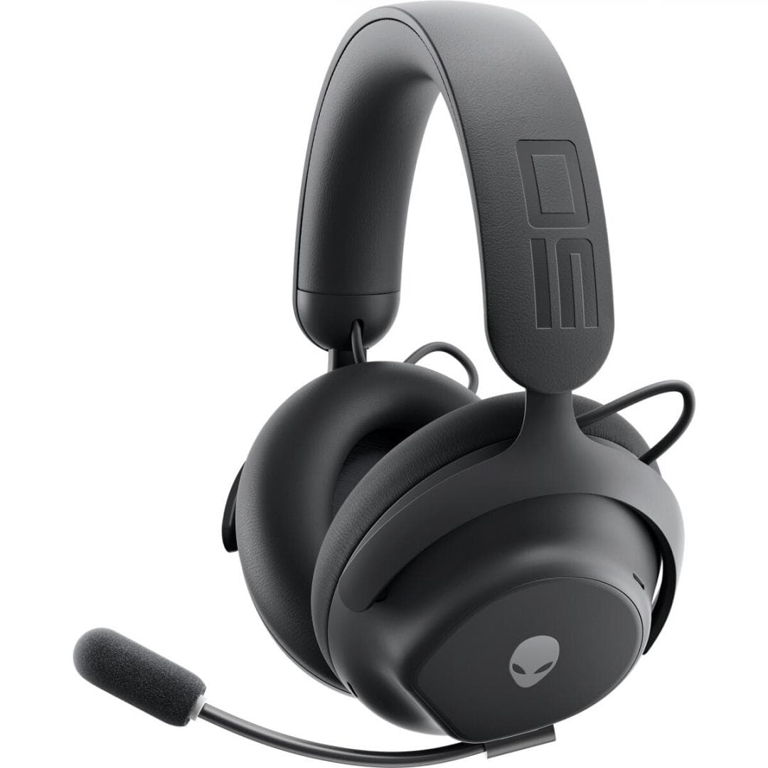 Alienware Pro Wireless Gaming Headset, Connectivity Technology: Wired/Wireless, Wireless Technology: Bluetooth, Wireless Operating Distance: 30m, Bluetooth Standard: Bluetooth 5.3, Impedance: 32 Ohm, Features: 50mm graphene-coated drivers, 2-mic AI noise cancellation, ANC, Noise Canceling: Yes, Fast