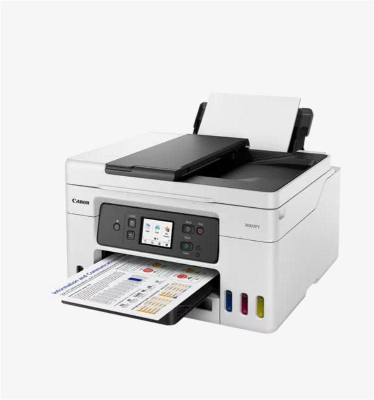 Multifunctional inkjet color Canon Maxify GX4040, ( Print, Copy,Scan,Fax, Cloud), dimensiune A4 , duplex printare si scanare, ADF 35 coli, viteza 18 Ipm alb-negru, 13 Ipm color, rezolutie 600X1200 dpi, alimentare hartie 250 +100 coli, Scanner CIS, rezolutie scanare:1200x2400, 99 copii