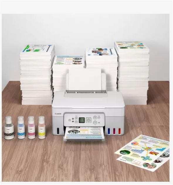 "Multifunctional inkjet color CISS Canon PIXMA G3470 White, dimensiune A4(Printare, Copiere, Scanare), viteza imprimare 11ipm alb-negru, 6ipm color,rezolutie printare 4800x1200 dpi, imprimare fara margini, alimentarehartie 100 coli, scanner CIS rezolutie 600x1200 dpi, copiere multipla 99copii