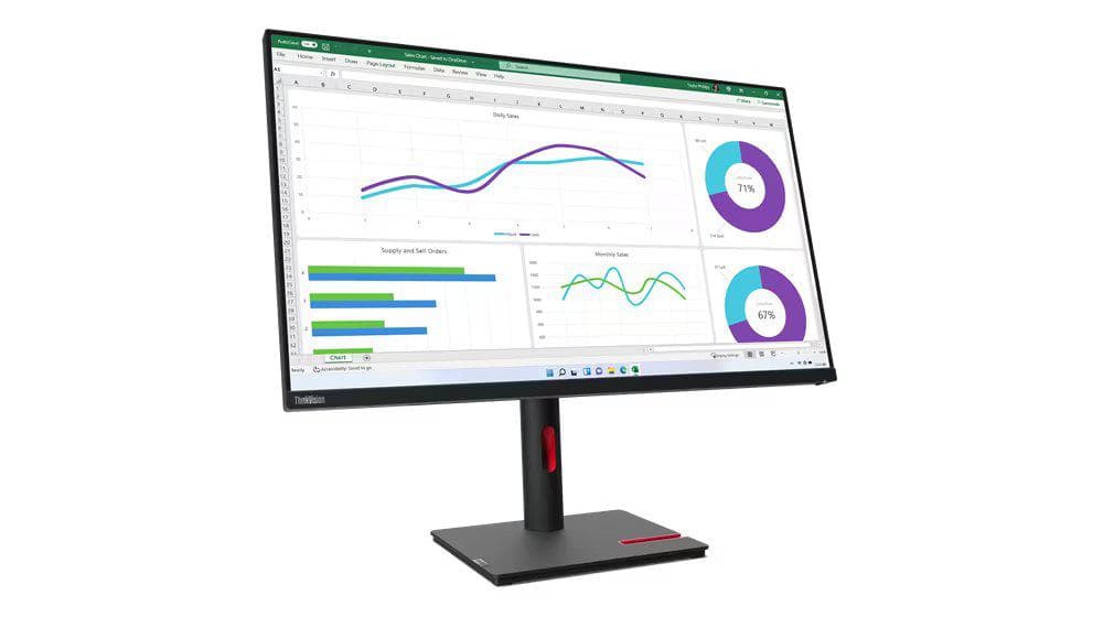 Monitor Lenovo ThinkVision T32h-30 31.5" IPS, QHD (2560x1440), 16:9, Brightness: 350 cd/m², Contrast ratio: 1000:1, Response time: 4ms (Extreme mode) / 6ms (Typical mode), Dot / Pixel Per Inch: 93 dpi, Color Gamut: 99% sRGB, View angle: 178° / 178°, Stand: Tilt, Swivel, Pivot, Height Adjust Stand