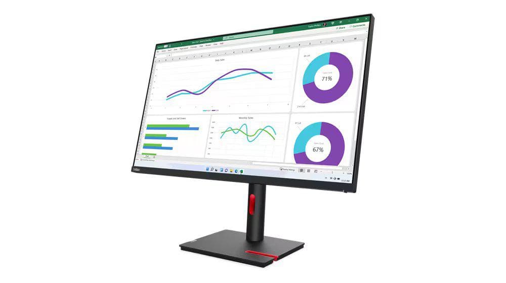 Monitor Lenovo ThinkVision T32h-30 31.5" IPS, QHD (2560x1440), 16:9, Brightness: 350 cd/m², Contrast ratio: 1000:1, Response time: 4ms (Extreme mode) / 6ms (Typical mode), Dot / Pixel Per Inch: 93 dpi, Color Gamut: 99% sRGB, View angle: 178° / 178°, Stand: Tilt, Swivel, Pivot, Height Adjust Stand