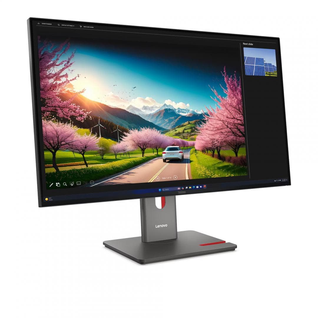 Monitor  LenovoThinkVision P32UD-40 Monitor; 31.5"IPS, UHD (3840x2160), 16:9, Brightness: 350 cd/m², Contrast ratio: 1500:1, Response time: 4ms GtG (Extreme mode) / 6ms GtG (Typical mode), Dot / Pixel Per Inch: 140 dpi, Color Gamut: 98% DCI-P3, 99% sRGB, 99% BT.709, View angle: 178° / 178°, Stand