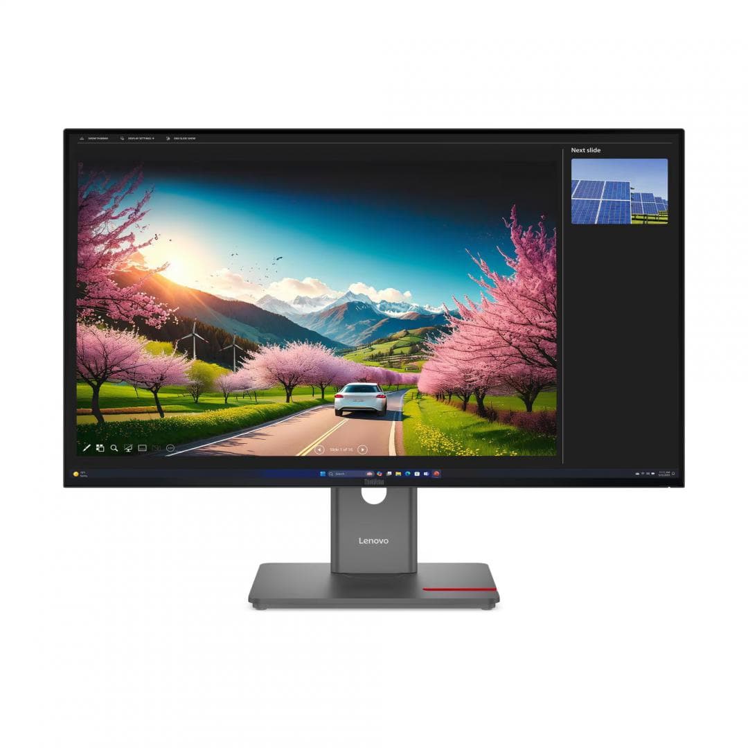 Monitor  LenovoThinkVision P32UD-40 Monitor; 31.5"IPS, UHD (3840x2160), 16:9, Brightness: 350 cd/m², Contrast ratio: 1500:1, Response time: 4ms GtG (Extreme mode) / 6ms GtG (Typical mode), Dot / Pixel Per Inch: 140 dpi, Color Gamut: 98% DCI-P3, 99% sRGB, 99% BT.709, View angle: 178° / 178°, Stand