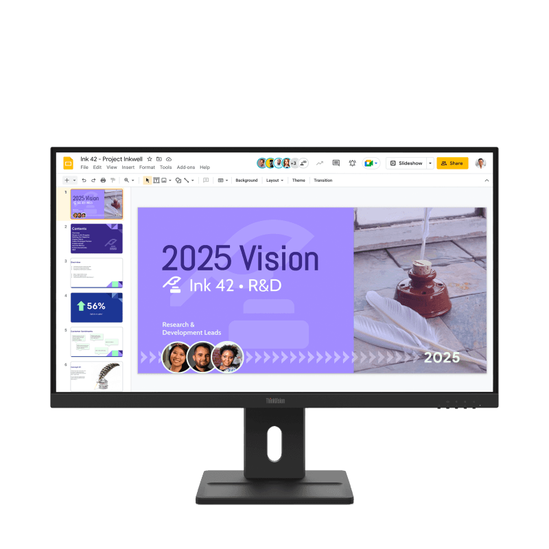 Monitor  LenovoThinkVision E27Q-40; 27"IPS, QHD (2560x1440), 16:9, Brightness: 350 cd/m², Contrast ratio: 1500:1, Response time: 4ms GtG (Extreme mode) / 6ms GtG (Typical mode), Dot / Pixel Per Inch: 109 dpi, Color Gamut: 99% sRGB, View angle: 178° / 178°, Stand: Tilt, Swivel, Pivot, Height Adjust