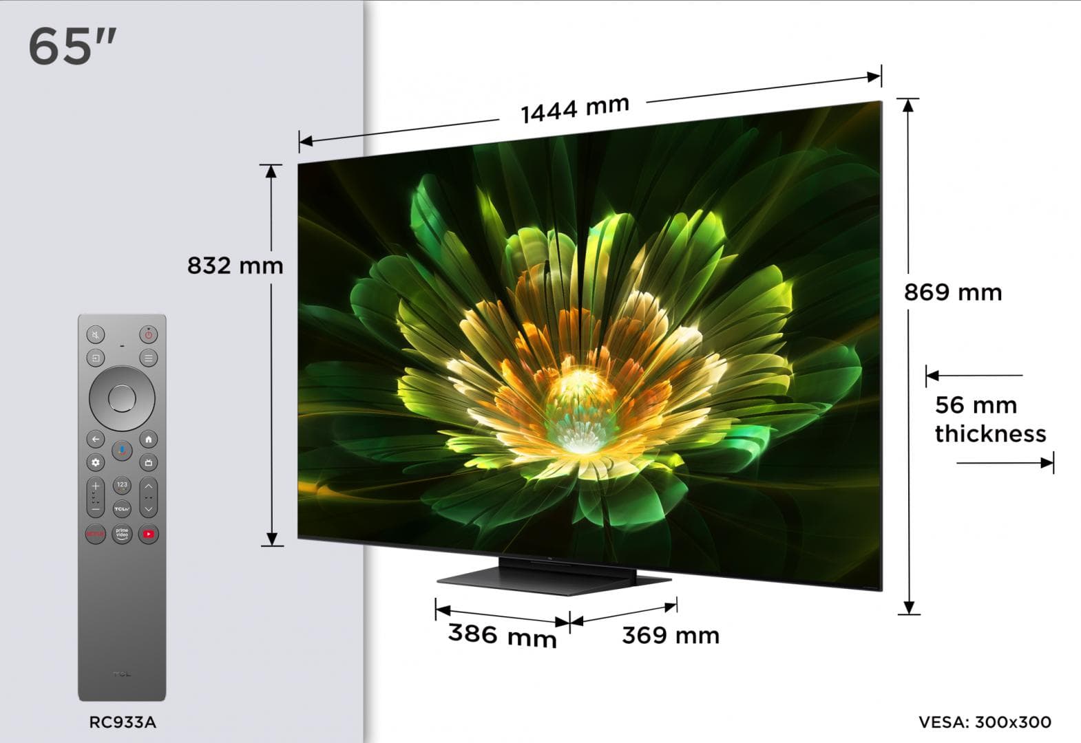 Televizor TCL Mini LED 65Q7C, 164 cm, Smart Google TV, 4K Ultra HD, (Model 2025)