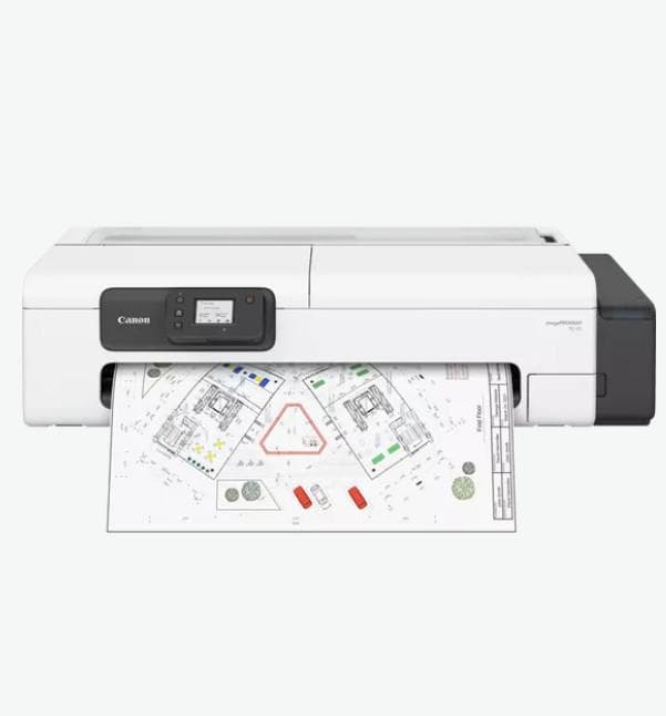 CANON TC-21 LARGE FORMAT PRINTER 24", 4 culori BK, C, M, Y, Apple AirPrint, Mopria, Chrome OS, Interfata: USB, Retea, WI-FI, Memorie: 1GB, Grosime hartie: 0.08mm - 0.28mm, Lungime printare: min.203.2mm, max. 4m, diametru maxim rola: 110mm, diamentu role intern: 2", Dimensiuni echipament: 968 x 533 x