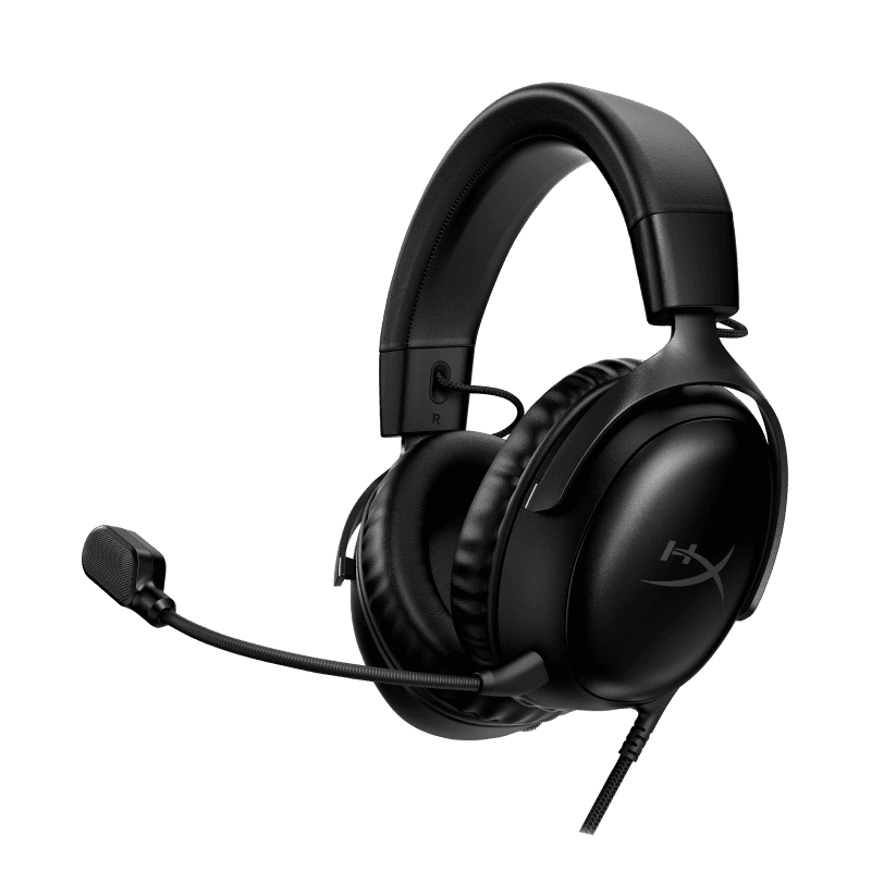 Casti gaming HyperX Cloud III Black, DTS Headphone:X Spatial Audio, drivere 53mm, microfon detasabil cu metal mesh, noise cancelling si indicator LED, jack 3,5mm/USB-C/USB-A, cupe cu spuma cu memorie, multiplatforma, negru