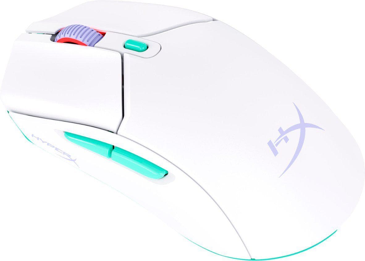 Mouse HyperX Pulsefire Haste Core 2 Wireless, rezolutie maxima 12000 DPI, conectivitate 2.4GHz Wireless / Bluetooth 5.2, polling rate pana la 1000 Hz, durata de viata baterie pana la 100 de ore in modul 2.4GHz highspeed, si pana la 200 de ore in modul Bluetooth 5.2, alb