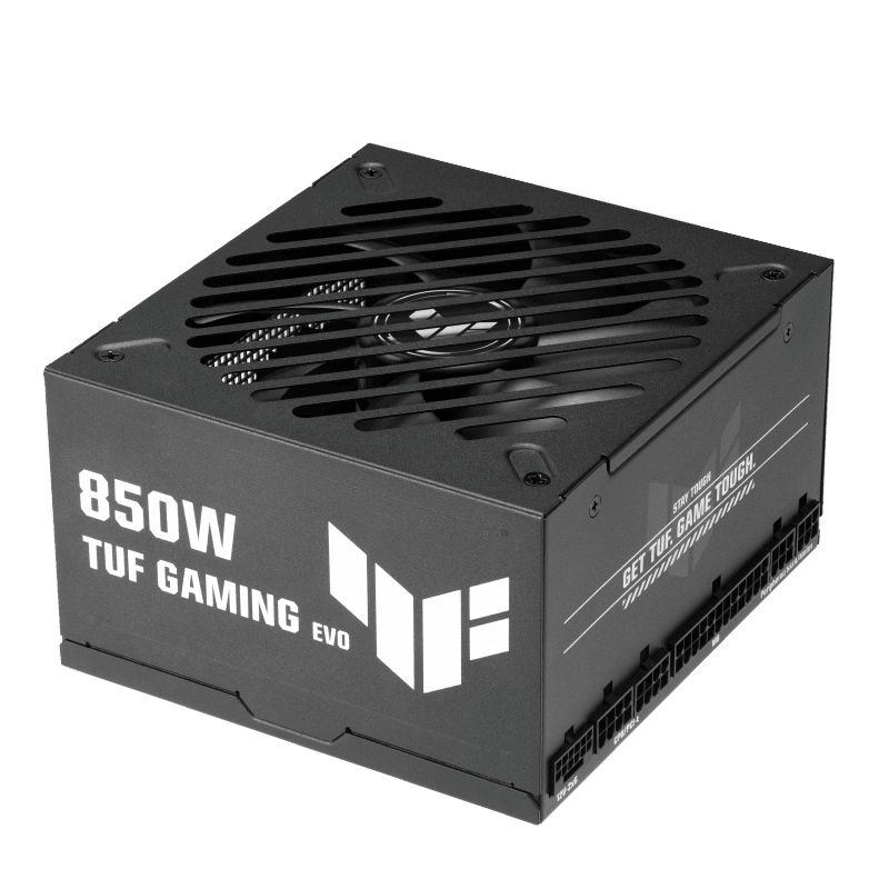 ASUS TUF-GAMING-850G-EVO. Total power: 850 W, AC input voltage: 100 - 240 V, Power Factor Correction (PFC) type: Active. Motherboard  power connector: 20+4 pin ATX, Motherboard power cable length: 50 cm, SATA power cable length: 400,120 mm. Purpose: PC, Power supply unit (PSU) form factor: ATX, 80
