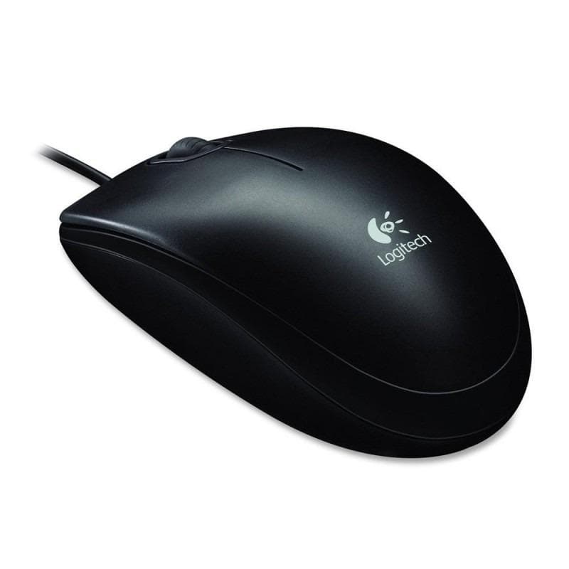 Mouse Logitech B100, optic, interfata USB, rezolutie 800 DPI, 4 butoane, negru