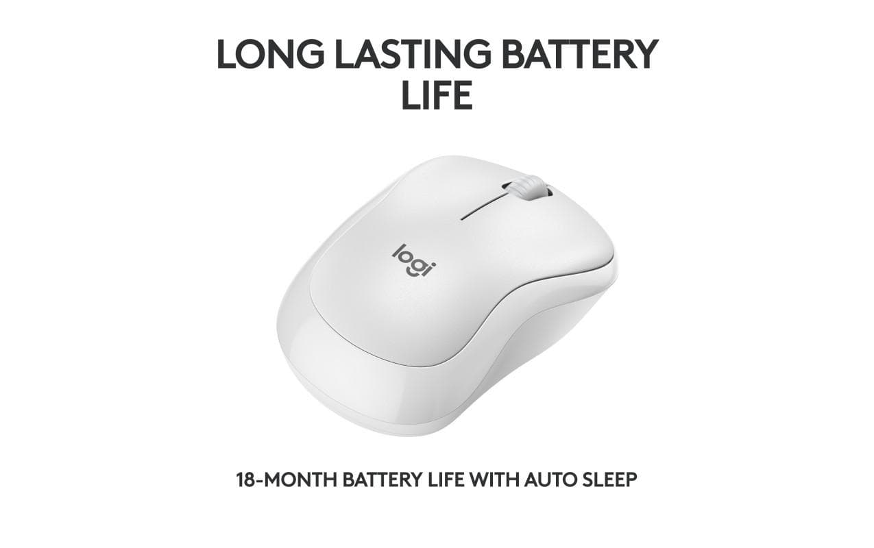 Mouse Logitech MK240 Silent Wireless, optic, interfata Bluetooth, rezolutie 1000 DPI, alb