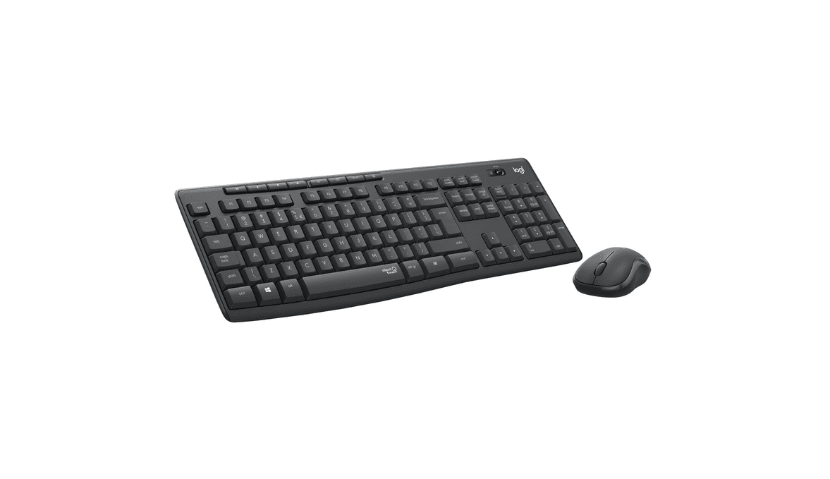 Logitech kit wireless silent MK295, SilentTouch Technology, spill- resistant, 2.4GHz, gri