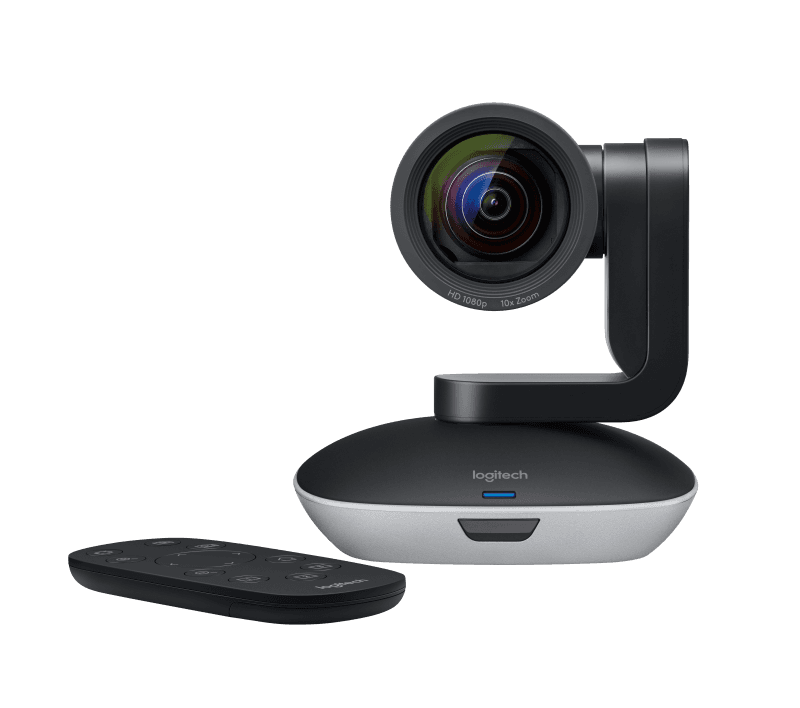 Camera web Logitech PTZ Pro 2, Full HD 1080p 30fps, raza de acțiune IR 8,5 m, câmp de vizualizare: diagonală: 90°, horizontală: 82,1° verticală: 52,2, negru