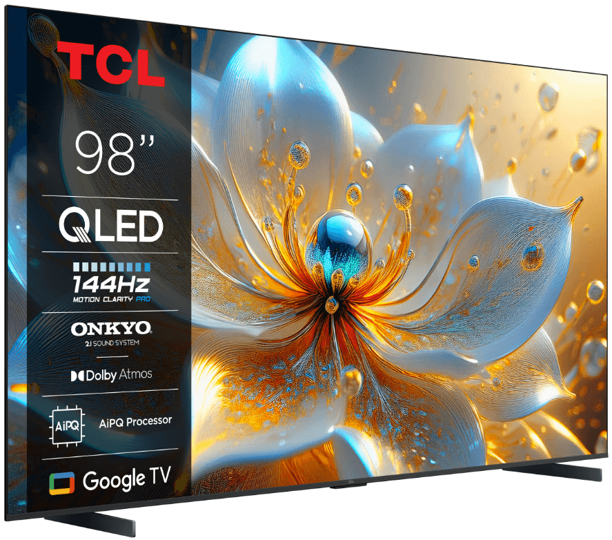 Televizor TCL QLED 98T8C, 248 cm, Smart Google TV, 4K Ultra HD, (Model 2025)