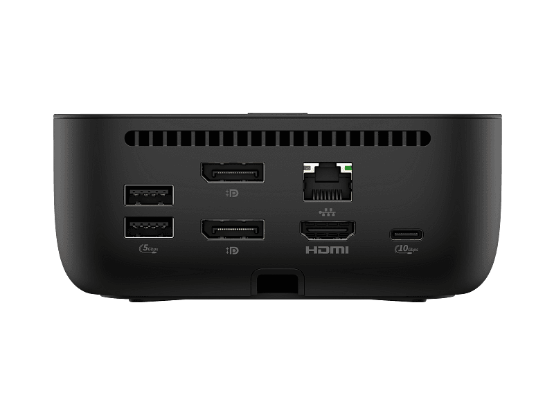 HP USB-C Dock G6 100W, Porturi: 2x USB Type-C (data & 15W USB Power Delivery)/ 1x USB Type-A 10Gbs/ 2x USB Type-A 5Gbs/ 2x DisplayPort 1.4/ 1x RJ-45/ 1x HDMI 2.1, Dimensiuni: 12.1 x 12.1 x 5.1 cm, Greutate: 0.68Kg, 3yw