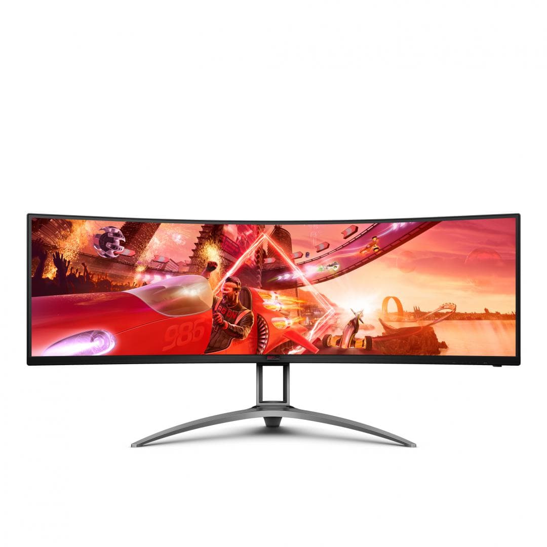 Monitor AOC 48.8" AG493UCX2, Curvature: 1800R, Diagonal (inch): 48.8, Diagonal (cm): 124, Aspect ratio: 32:9, Panel: VA, Resolution: 5120x1440, Refresh Rate: 165Hz, Response time GtG: 4ms, Response time MPRT: 1ms, Brightness (max): 400 cd/m², Contrast (static) : 3000:1, Contrast (dynamic): 80M:1