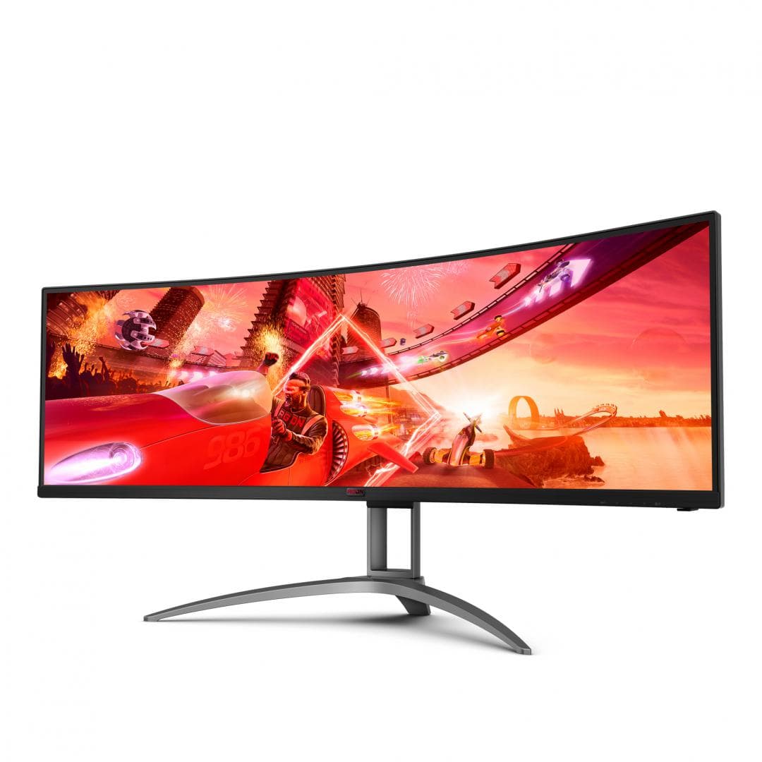 Monitor AOC 48.8" AG493UCX2, Curvature: 1800R, Diagonal (inch): 48.8, Diagonal (cm): 124, Aspect ratio: 32:9, Panel: VA, Resolution: 5120x1440, Refresh Rate: 165Hz, Response time GtG: 4ms, Response time MPRT: 1ms, Brightness (max): 400 cd/m², Contrast (static) : 3000:1, Contrast (dynamic): 80M:1