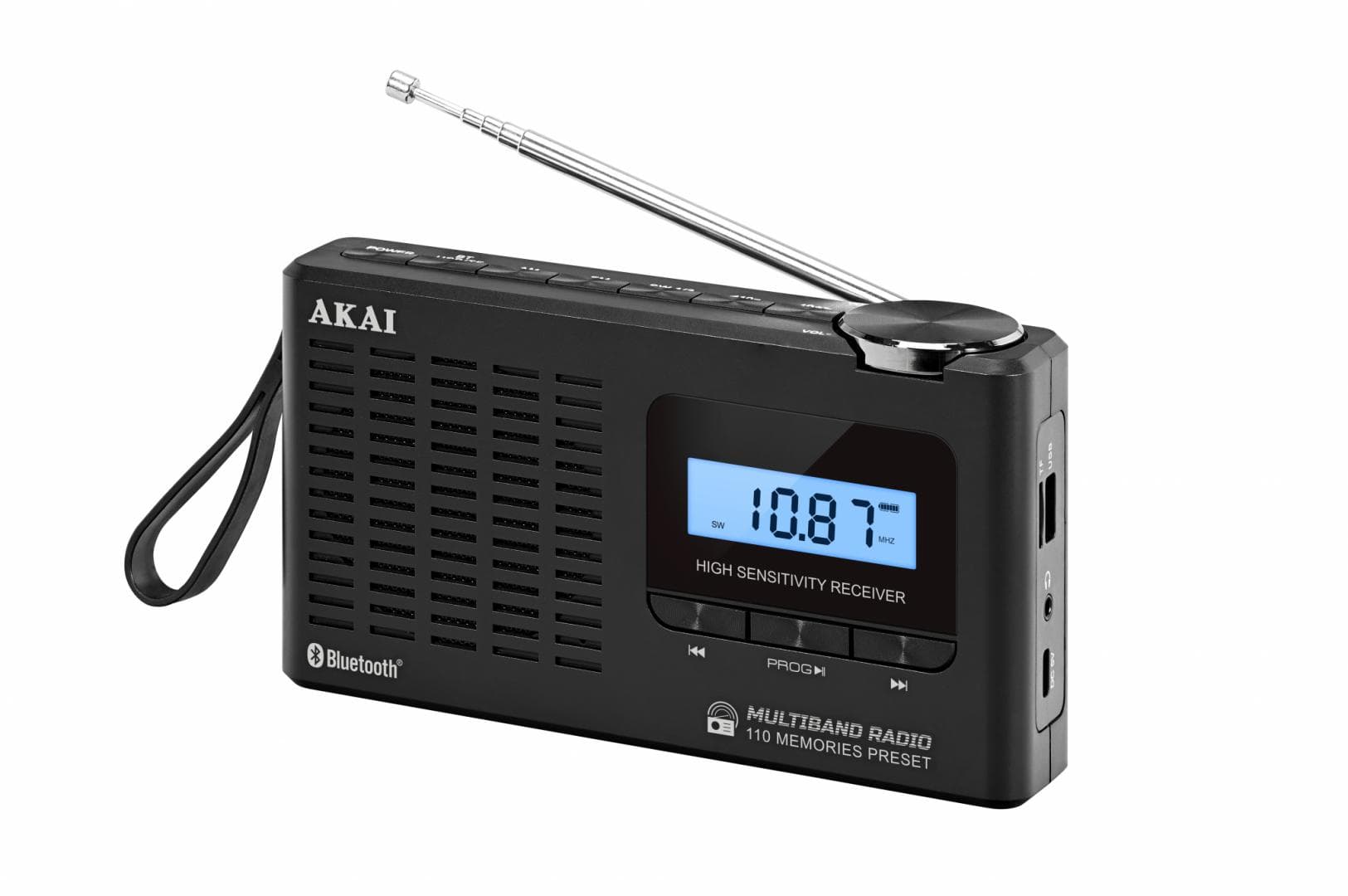Radio cu ceas Akai APR-600 cu baterii 3x AAA, bluetooth 5.0, 0.8W, negru