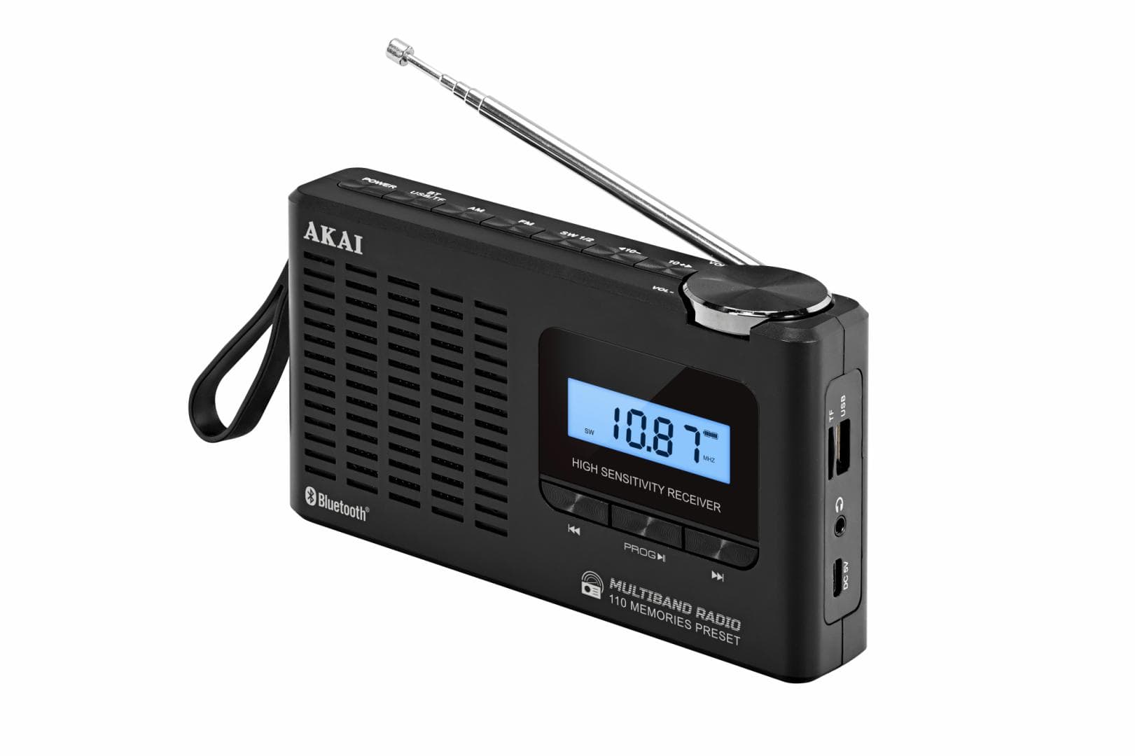 Radio cu ceas Akai APR-600 cu baterii 3x AAA, bluetooth 5.0, 0.8W, negru