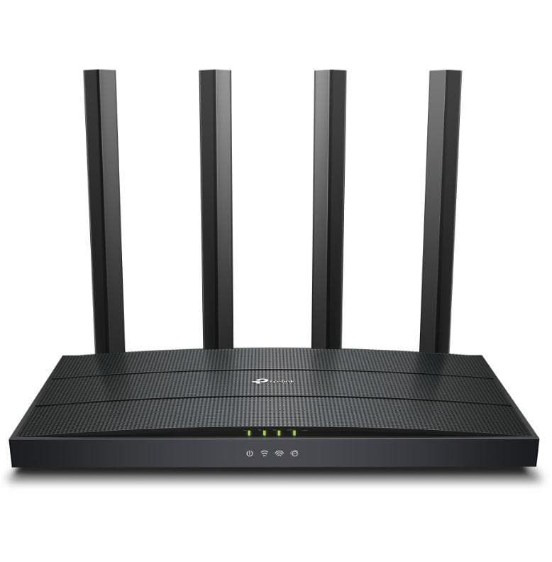 TP-LINK Wireless Router AX1500 WI-FI6, DUAL-BAND, ARCHER AX12; Standarde wireless: IEEE 802.11ax/ac/n/a 5 GHz, IEEE 802.11n/b/g 2.4 GHz, viteze wireless: 5 GHz: 1201 Mbps (802.11ax) 2.4 GHz: 300 Mbps (802.11n), 4 x antene fixe, mod router, mod access point, interfata: 1× port WAN Gigabit, 3× porturi