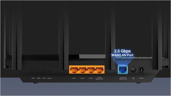 TP-LINK AX5400 Dual-Band Gigabit WI-FI6 Router, ARCHER AX72 PRO, Standarde wireless: IEEE 802.11ax/ac/n/a 5 GHz, IEEE 802.11ax/n/b/g 2.4 GHz, Viteze wireless: 5 GHz: 4804 Mbps (802.11ax, HE160), 2.4 GHz: 574 Mbps (802.11ax), Acoperire: 3 camere, 6 x antene externe, 4×4 MU-MIMO, OFDMA, Mod router