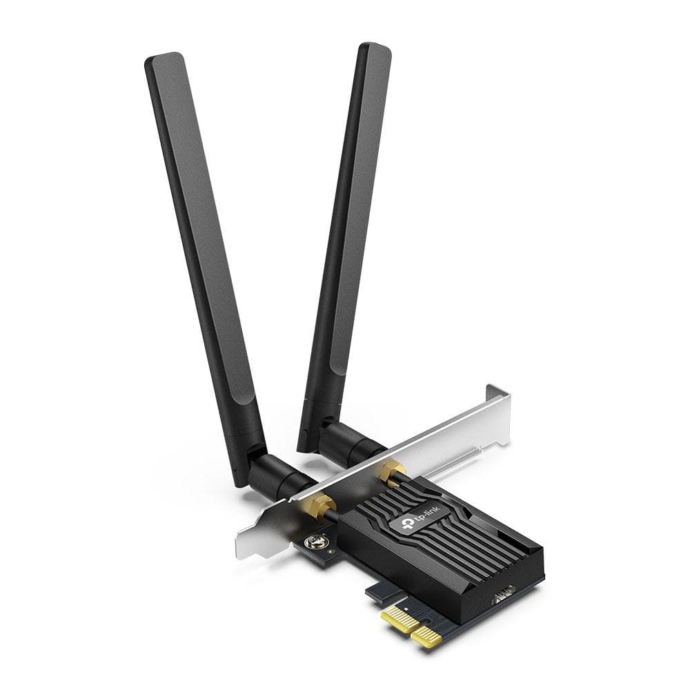 TP-Link Adaptor PCle Wi-Fi 6 AX3000 WI-FI 6 cu Bluetooth 5.2 ARCHER TX55E, 2× Antene Dual-Band High-Gain, Standarde wireless: IEEE 802.11ax/ac/n/a 5 GHz IEEE 802.11ax/n/g/b 2.4 GHz, Bluetooth 5.2/5.0/4.2/4.0, Viteza wireless: 5 GHz-Up to 2402 Mbps, 2.4Ghz-Up to 574 Mbps,