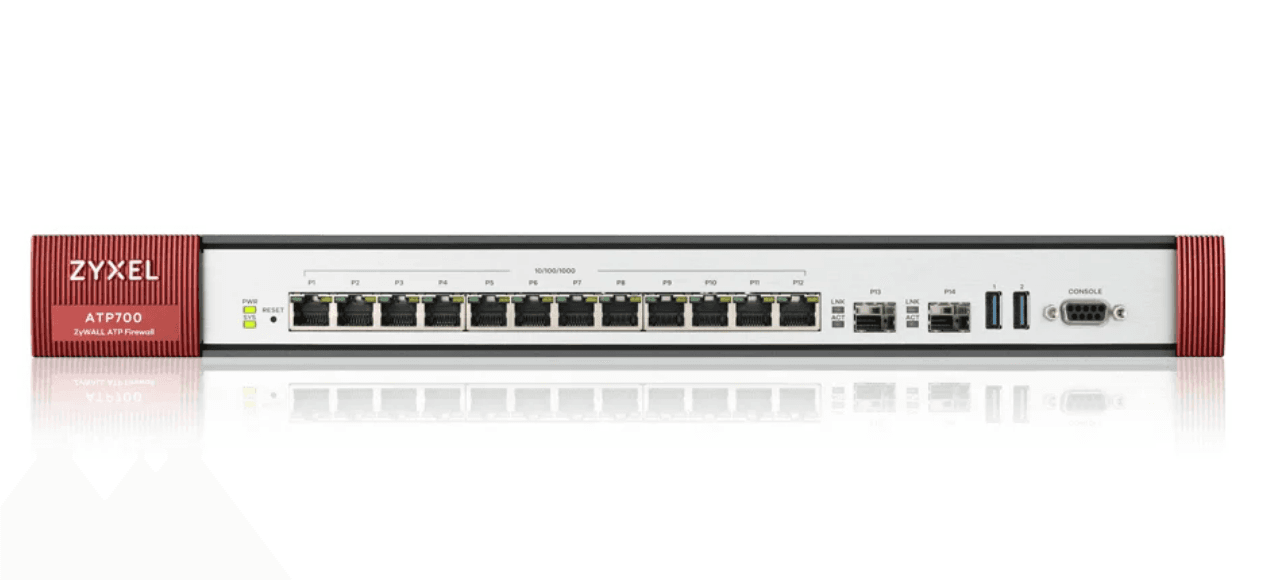 Zyxel ATP HARDWARE FIREWALL 12 Gigabit user-definable ports, 2*SFP, 2* USB with 1 Yr Bundle