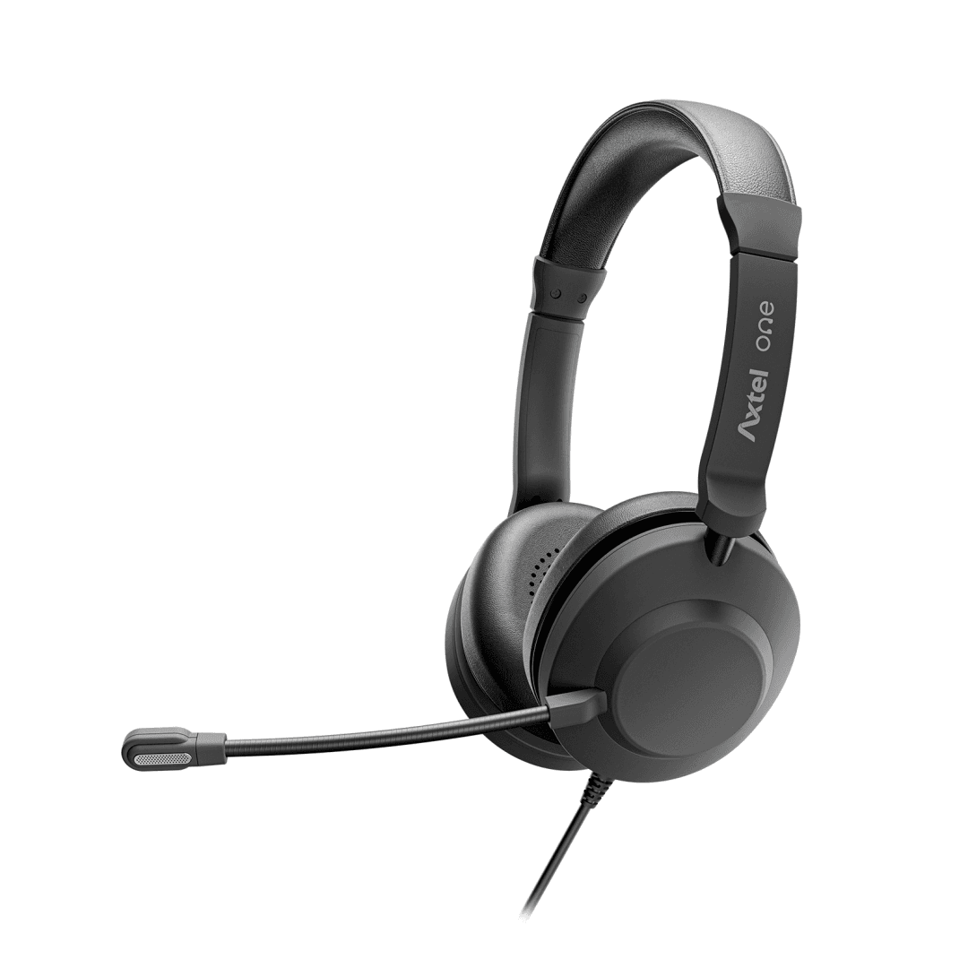 HEADSET AXTEL ONE UC35 STEREO HD AXH-ONE , Corded, Plug&Play USB / 3.5mm Jack Headset Conectivity USB-A, USB-C; Jack / with STEREO HD . Speaker Size has 40 mm / Passive noise reduction : STRONG / Vegan Leather