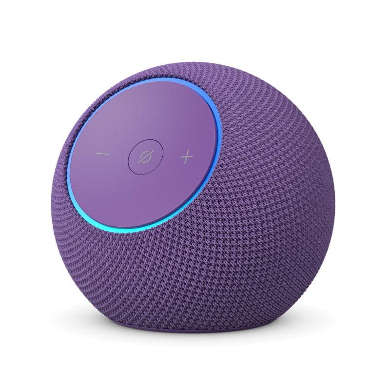 Amazon Echo Dot Max. Virtual assistant: Amazon Alexa, Shape: Spheric, Product colour: Purple. Connectivity technology: Wireless, Wi-Fi standards: 802.11a, 802.11b, 802.11g, Wi-Fi 4 (802.11n), Wi-Fi 5 (802.11ac), Wi-Fi 6 (802.11ax), Wi-Fi 6E.... Power source type: Battery. Width: 110 mm, Depth: 110