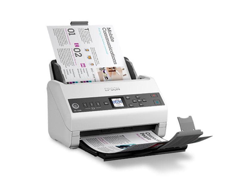 Scanner Epson DS-730N, dimensiune A4, tip sheetfed, viteza scanare: 40 ppm alb-negru si color, rezolutie optica 1200dpi, ADF Single Pass 100 pagini, duplex, Scan to Email, Scan to FTP, Scan to Web folders, Scan to Network folders, software: Epson Device Admin, Epson Document Capture (Mac only)