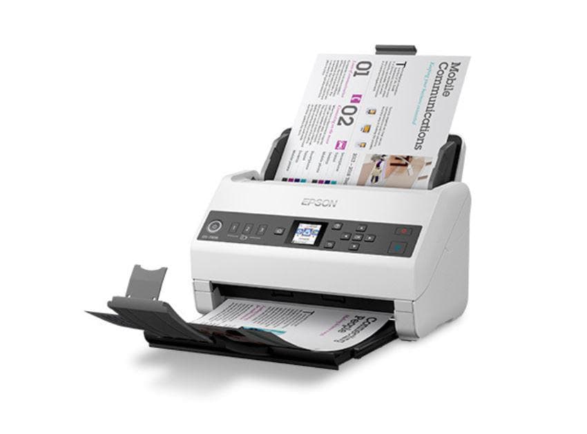Scanner Epson DS-730N, dimensiune A4, tip sheetfed, viteza scanare: 40 ppm alb-negru si color, rezolutie optica 1200dpi, ADF Single Pass 100 pagini, duplex, Scan to Email, Scan to FTP, Scan to Web folders, Scan to Network folders, software: Epson Device Admin, Epson Document Capture (Mac only)