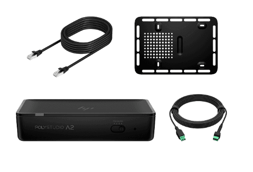 HP Poly Studio A2 Audio Bridge w/ CAT6A and Mic Extension Cable and Mounting Plate