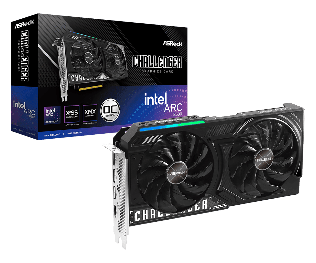Placa Video ASROCK INTEL ARC B580 CHALLENGER 12GB OC GDDR6 192 bit