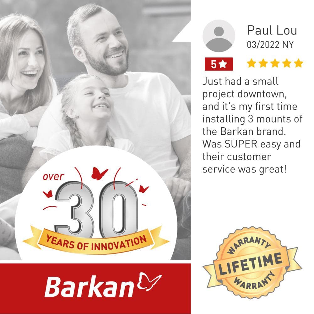 Suport TV de perete Barkan, cu brat 13"- 65", Max 36kg, VESA 400x400, negru