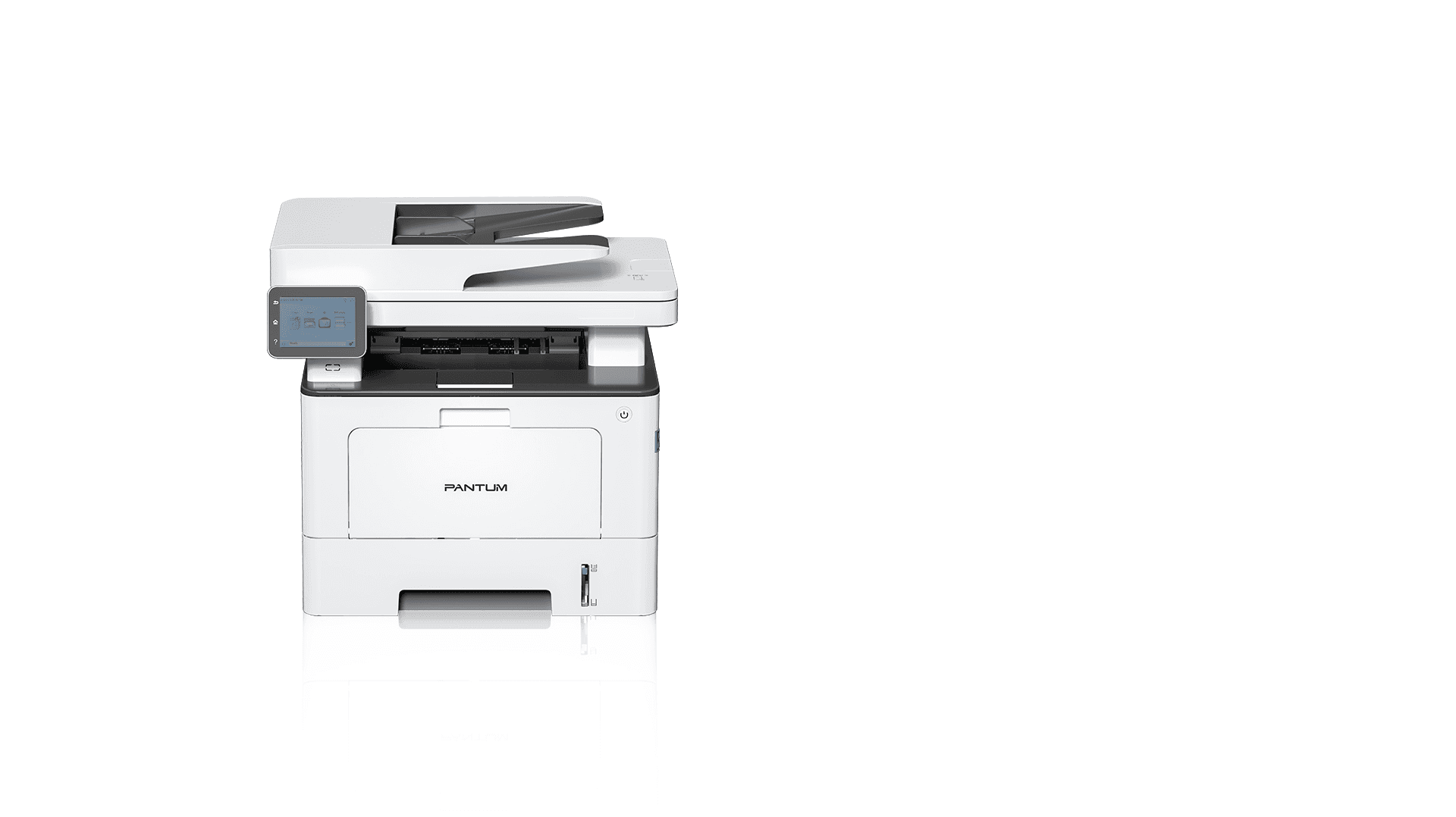 Multifunctional PANTUM BM5220ADW MONO, Dimensiune A4, Functi: Printare, Scanare, Copiere, Duplex automat, Viteza printare: 42ppm, 1200x1200 dpi, Limbaje printare: PCL5e, PCL6, PS, GDI, Procesor: 1.2 GHz, Memorie: 1GB RAM, Touchscreen 3.5", NFC, Viteza copiere: 42ppm, DADF 50 coli, numar copii max:99